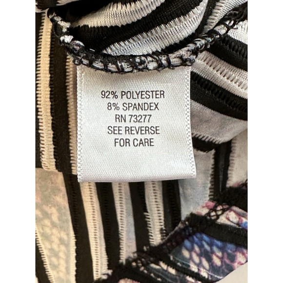 Dana Buchman Multicolor Snakeskin Print Tunic Blouse Black Womens XL 3/4 Sleeves - Picture 10 of 14